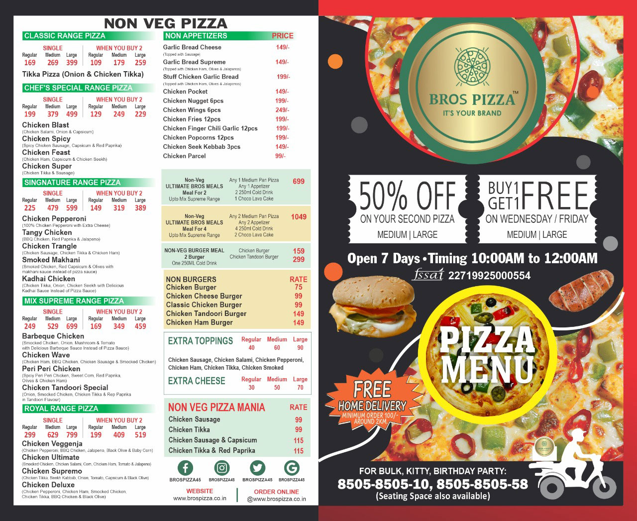 pizzaburg menu