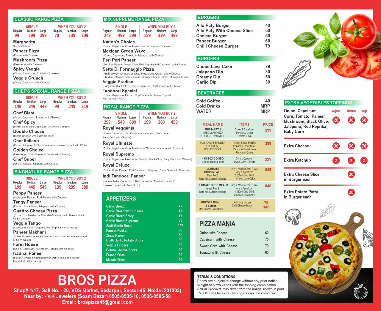 Bros Pizza & Burger - Menu